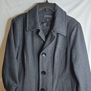 London Fog Black Single Breasted Wool Pea Coat Size XL